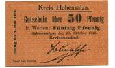 Posen 50 Pfg. 28.10.1918-1.5.1919 Hohensalza, I/I- 22,00 EUR  + 9,50 EUR frais d'envoi