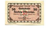 Ostpreu&szlig;en 50 Pfg. 1.2.1917 Osterode,Ostroda, II-III 30,00 EUR  + 9,50 EUR frais d'envoi