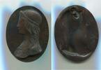 Italien, Zinn Medaillon Bronziert Beatrice Portinari 1266-1290, -
