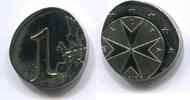 Malta 1 Euro ~ nur auf Pille / Innenteil geprägt - mit Riffelrand ~ -
