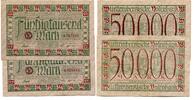 Württemberg 2x5 T. Mk. Stuttgart, -