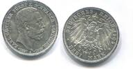 Schwarzburg Sondershausen, 3 Mark 1909A Karl G&uuml;nther 1880-1909, vz/st 198,00 EUR  + 9,50 EUR frais d'envoi