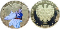Deutschland Medaille Frau Holle - vergoldet und teilcoloriert -