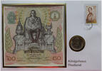 Thailand Numisbrief mit Banknote und Münze - Königshaus Thailand -