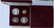 USA 2 x 1 Dollar, Half Dollar + 5 Dollar in Gold Münzenset U. S. Olympic Coins of the Atlanta Centennial Olympic Games -