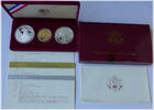 USA 2 x Silberdollar + 10 Dollars Gold Münzenset Olympische Spiele 1984 in Los Angeles -