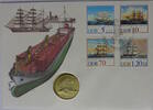 DDR 5 Mark Numisbrief - Überseehafen Rostock-500 Jahre Schiffer Companie Stralsund -