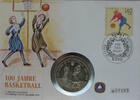 Niue 5 Dollars Numisbrief - 100 Jahre Basketball (1891-1991) -