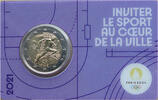 Frankreich 2 Euro Olympische Spiele 2024 in Paris - in Coincard - lila -