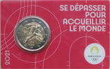 Frankreich 2 Euro Olympische Spiele 2024 in Paris - in Coincard - rot -