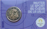 Frankreich 2 Euro Olympische Spiele 2024 in Paris - in Coincard - lila -
