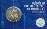 Frankreich 2 Euro Olympische Spiele 2024 in Paris - in Coincard - blau -