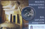 Malta 2 Euro Prähistorische Stätten Maltas - Hypogäum Ħal-Saflieni - in Coincard -
