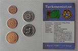 Turkmenistan KMS Manat Kursmünzensatz in Noppenfolie verschweißt -