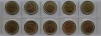 Russland 2x 5 Rubel, 3x 10 Rubel, 5x 50 Rubel -