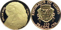 Kongo 100 Francs CFA Smallest Gold classics - Golden animals - The Macaw - Der Ara - -