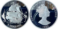 Bahamas 5 Dollar Segelschiff, Marlin und Flamingo -