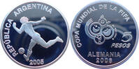 Argentinien 5 Pesos Gedenkmünze FIFA Fussball-Weltmeisterschaft in Deutschland 2006 -