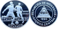Nicaragua 10000 Cordobas Fussball WM 1990 in Italien -