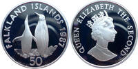 Falkland Inseln 50 Pence WWF - Königspinguine -