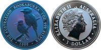 Australien 1 Dollar Kookaburra - 1 Oz Silber - Blue Edition - RAR!!! -