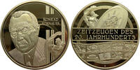 Medaille Zeitzeugen des 20. Jh. - Konrad Adenauer - vergoldet -