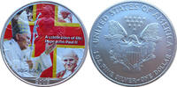 USA 1 Dollar In Gedenken an Papst Johannes Paul II. (1920-2005) 1 Oz Ag. mit Farbapplikation -