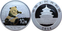 China 10 Yuan Panda - 1 Oz Silber, teilvergoldet -
