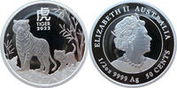 Australien 50 Cents 2022 Lunar III. Tiger - 1/2 Oz Silber PP 89,00 EUR prix TTC + 11,50 EUR frais d'envoi