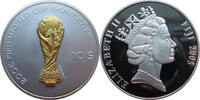 Fidschi Inseln / Fiji 10 Dollars Skulpturmünze -2006 FIFA Fußball WM Deutschland- 1 Oz Ag., inkl Pappaufsteller -