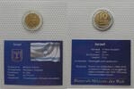 Israel 10 New Sheqalim Bimetall-Münzen der Welt - in Noppenfolie verschweißt -