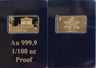 Deutschland Minibarren Regensburg Walhalla - 1/100 Oz Gold -