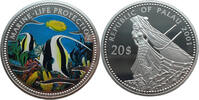 Palau 20 Dollar Marine Life Protection - Halfterfisch - 5 Oz Silber - Farbmünze -