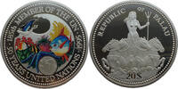 Palau 20 Dollar 185. Mitglied der UN - 50 Jahre Vereinte Nationen - 5 Oz Silber - Farbmünze -
