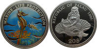 Palau 20 Dollar Marine Life Protection - Seepferdchen - 5 Oz Silber - Farbmünze -