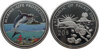 Palau 20 Dollar Marine Life Protection - Schwertfisch - 5 Oz Silber - Farbmünze -