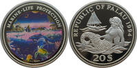 Palau 20 Dollar Marine Life Protection - Nacht am Riff - 5 Oz Silber - Farbmünze -