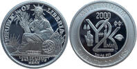 Liberia 20 Dollars Millennium 2000 Y2K - 1 Oz Silber -