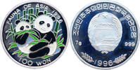 Nordkorea 100 Won 1996 Fauna of Asia - Panda mit Jungem - Farbm&uuml;nze PP, ... 35,00 EUR  + 15,50 EUR frais d'envoi