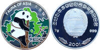 Nordkorea 2 Won 2001 Fauna of Asia - Panda auf Baum - Farbm&uuml;nze PP, flec... 35,00 EUR  + 15,50 EUR frais d'envoi