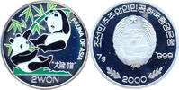 Nordkorea 2 Won 2000 Fauna of Asia - Spielende Pandas - Farbm&uuml;nze PP, fl... 35,00 EUR  + 15,50 EUR frais d'envoi