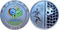 China 10 Yuan 2005 Gedenkm&uuml;nze FIFA Fussball-Weltmeisterschaft in Deutsc... 105,00 EUR  + 16,00 EUR frais d'envoi