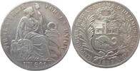 Peru 1 Sol 1889 Firme Y Feliz - Por la Union ss, Kratzer 105,00 EUR  + 16,00 EUR frais d'envoi
