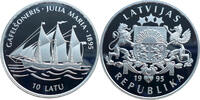 Lettland 10 Latu 1995 Segelschiff Julia Maria 1895 PP, minimale Flecken 115,00 EUR  + 16,00 EUR frais d'envoi