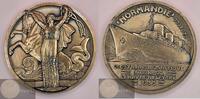 France Historical Medal The Normandie: Le Havre to New York after Jean Vernon - Art Deco -