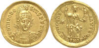 EASTERN ROMAN EMPIRE AV Solidus Theodosius II - Constantinople Mint - 8th Officina (H) -