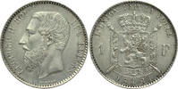 BELGIUM 1 Franc Kingdom - Leopold II - KEY DATE - TOP QUALITY - VERY RARE -