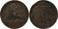 BELGIUM 5 Centimes Kingdom - Leopold I - MINT ERROR: die break over date -