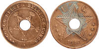 BELGIAN CONGO 1 Centime Albert I - MINT ERROR: alloy issue on reverse -