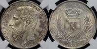 CONGO FREE STATE 2 Francs Leopold II - KEY DATE -